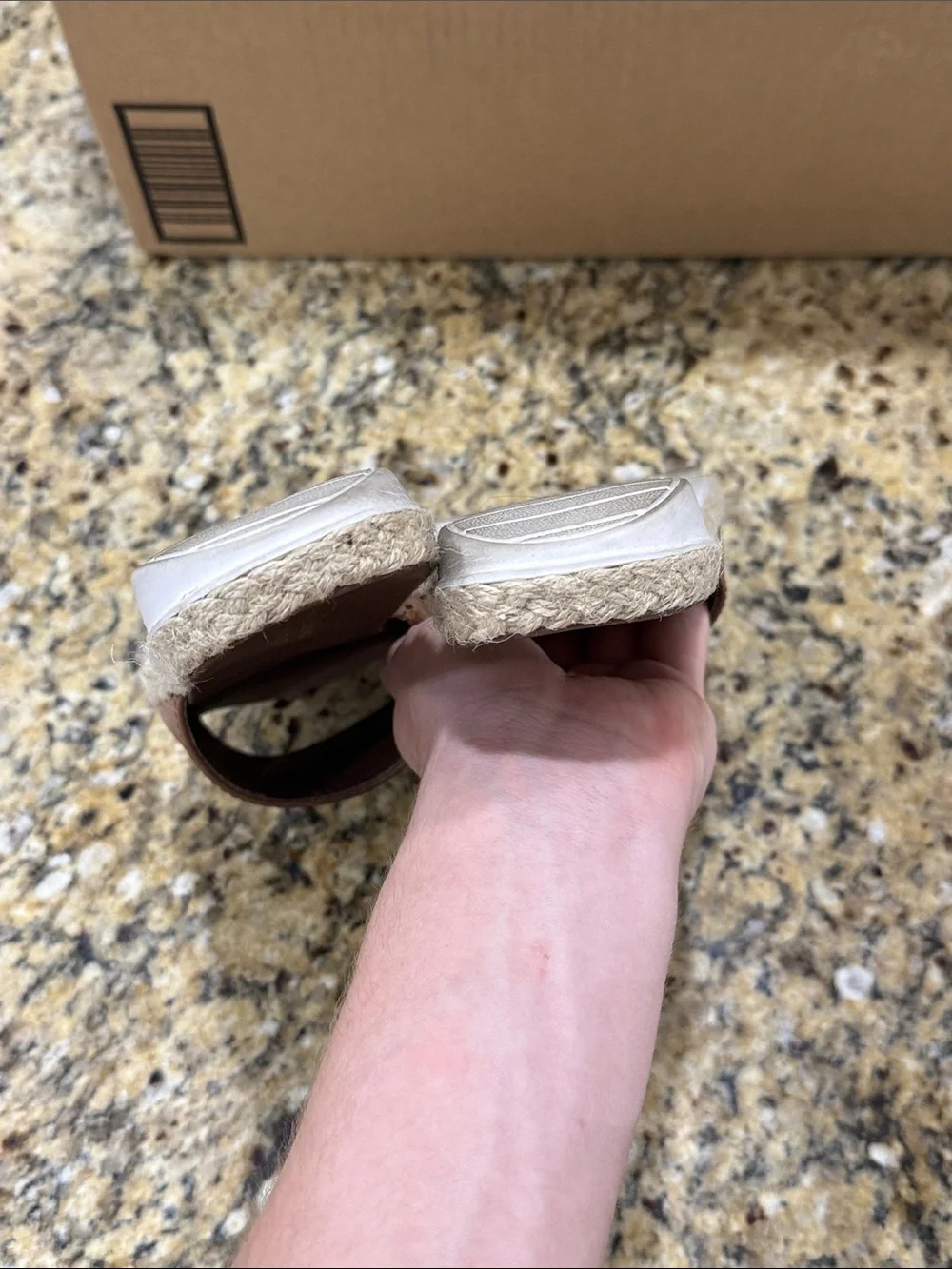 Tommy Bahama Brown Leather Slide Espadrilles